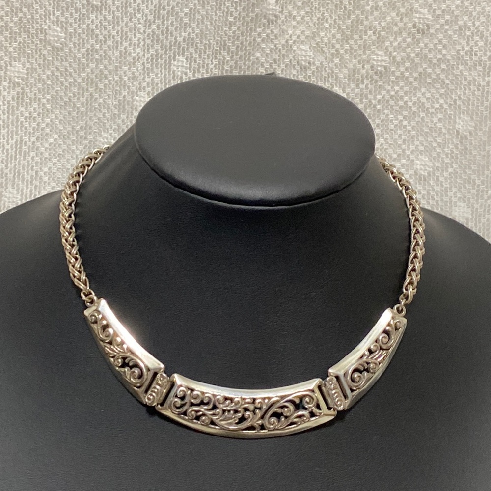 Brighton Silver Filigree Panel Necklace